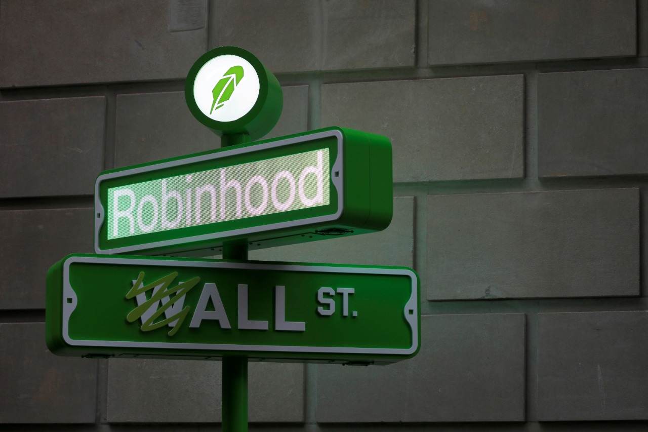 Logotipo da plataforma de investimentos Robinhood. 29/7/2021