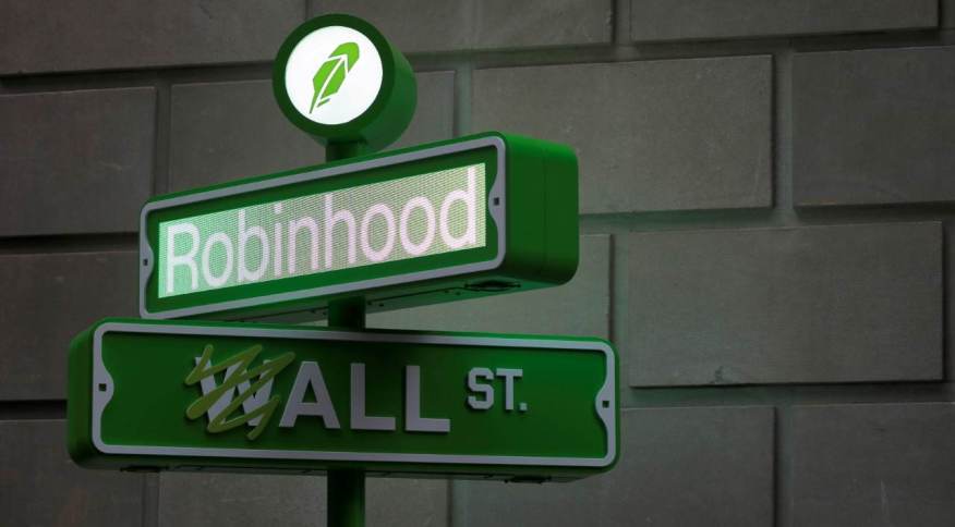 Logotipo da plataforma de investimentos Robinhood. 29/7/2021